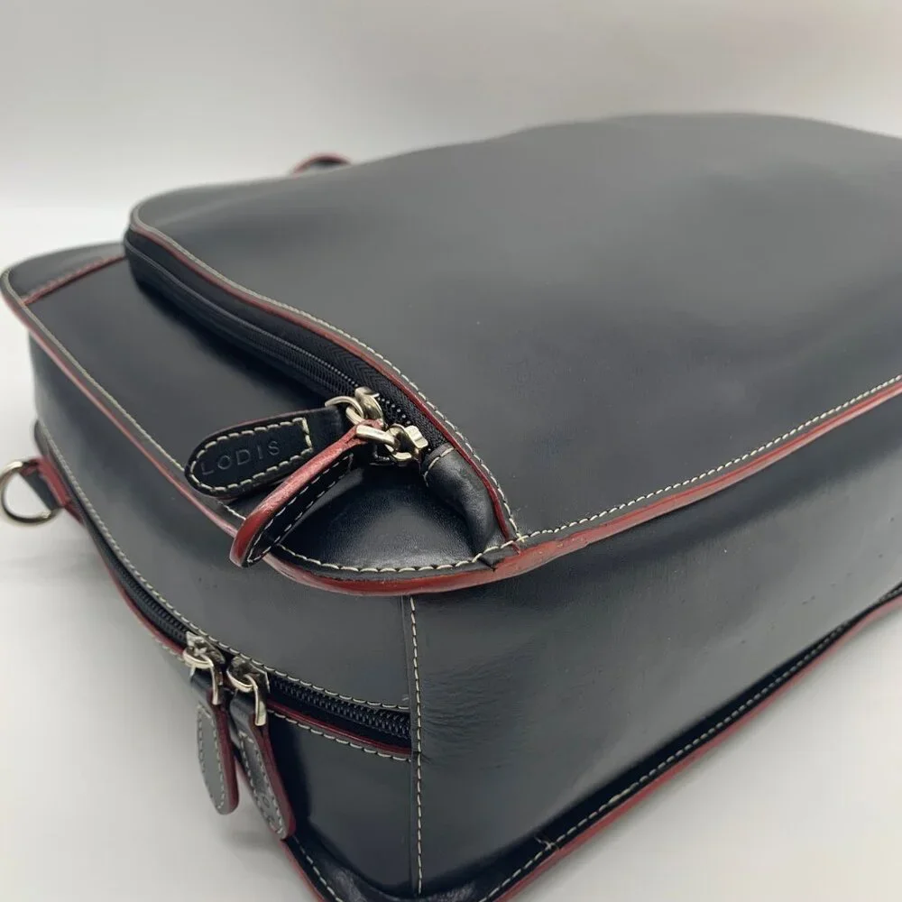 Lodis Black Leather Convertible Briefcase